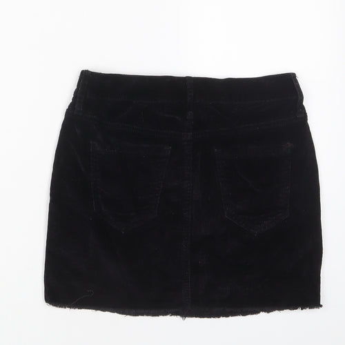 Brandy Melville Womens Black Cotton A-Line Skirt Size XS Zip