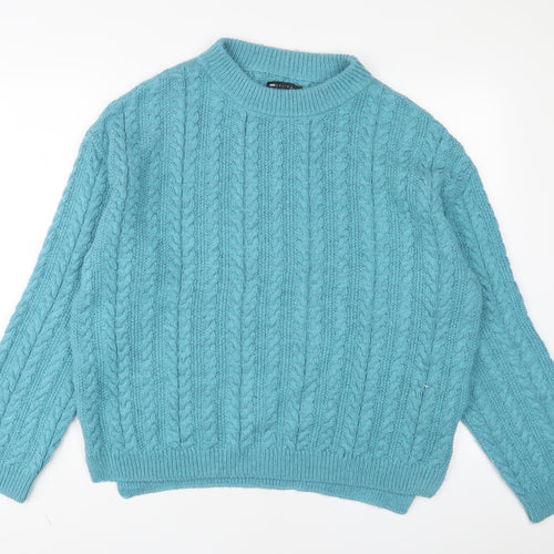 ASOS Womens Blue Crew Neck Cotton Pullover Jumper Size XS