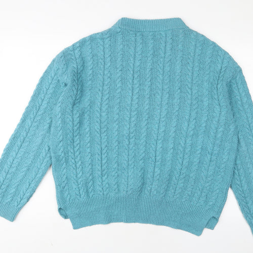 ASOS Womens Blue Crew Neck Cotton Pullover Jumper Size XS
