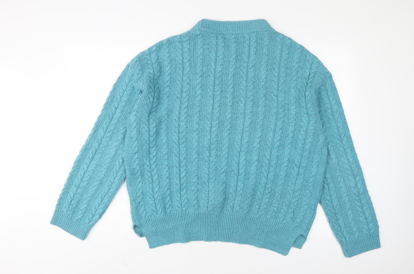 ASOS Womens Blue Crew Neck Cotton Pullover Jumper Size XS