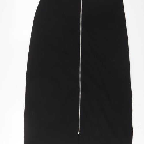 Marks and Spencer Womens Black Polyester A-Line Skirt Size 16 Zip