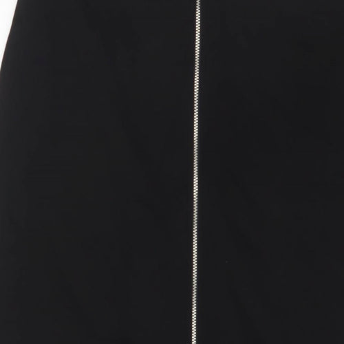Marks and Spencer Womens Black Polyester A-Line Skirt Size 16 Zip