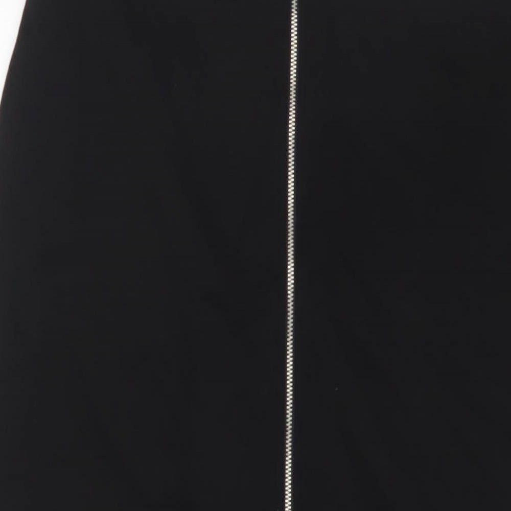 Marks and Spencer Womens Black Polyester A-Line Skirt Size 16 Zip