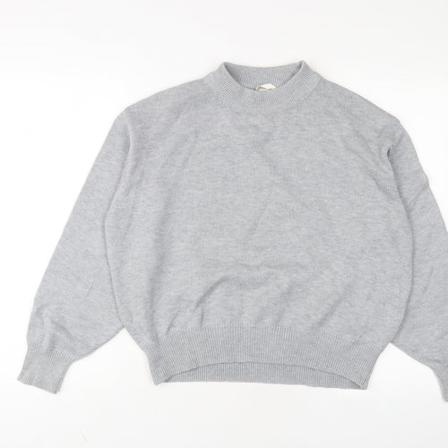 H&M Womens Grey Round Neck Polyester Pullover Jumper Size XS