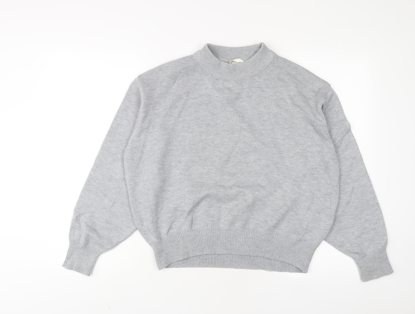 H&M Womens Grey Round Neck Polyester Pullover Jumper Size XS