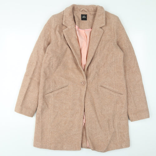 Oasis Womens Pink Overcoat Coat Size L Button
