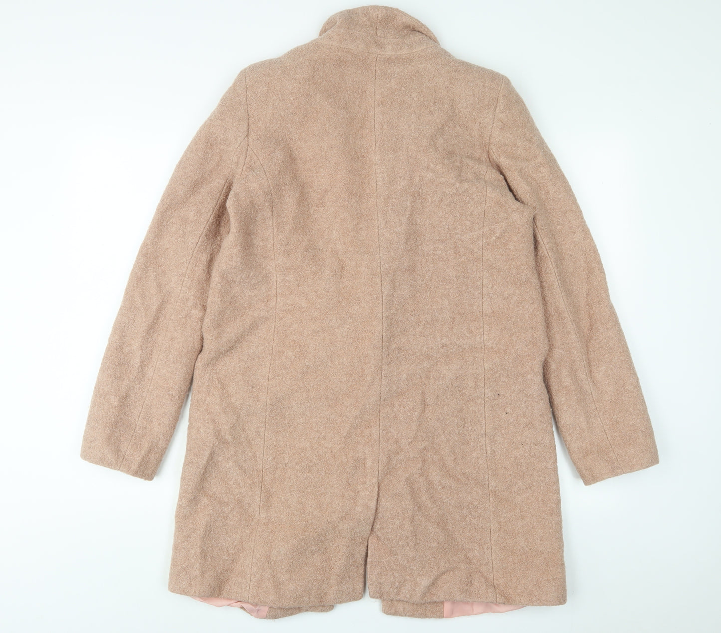 Oasis Womens Pink Overcoat Coat Size L Button