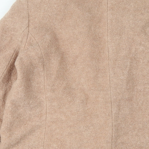 Oasis Womens Pink Overcoat Coat Size L Button
