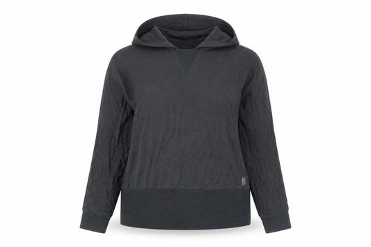 Front view of Next women’s grey viscose pullover hoodie, size UK 12, pullover