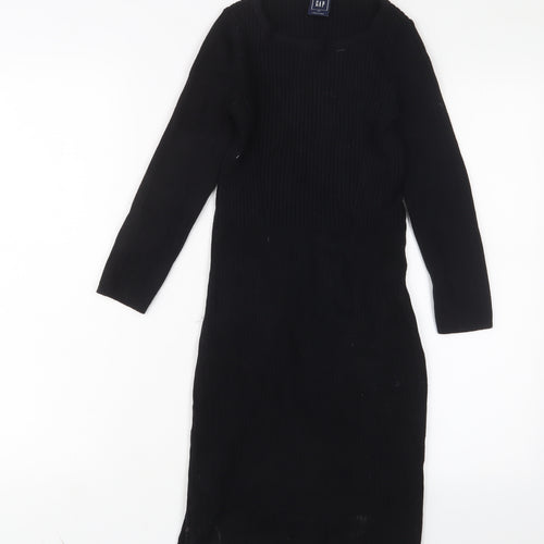 Gap Womens Black Cotton Jumper Dress Size XS Crew Neck Pullover