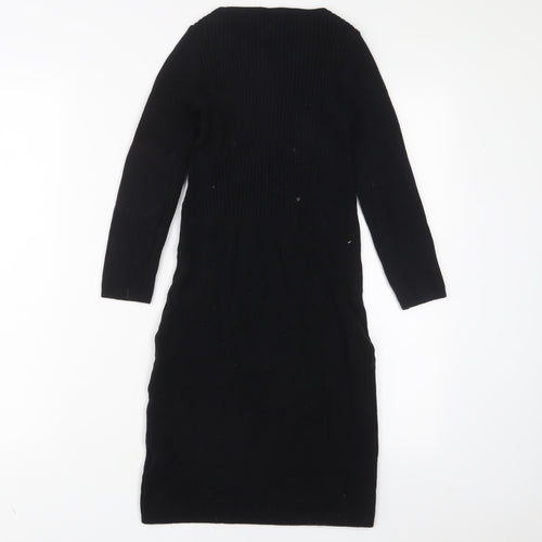 Gap Womens Black Cotton Jumper Dress Size XS Crew Neck Pullover