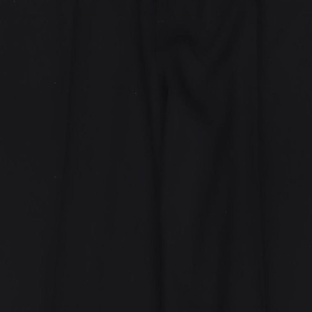 Marks and Spencer Mens Black Polyester Trousers Size 44 in L35 in Regular Button - Long Leg, Pockets