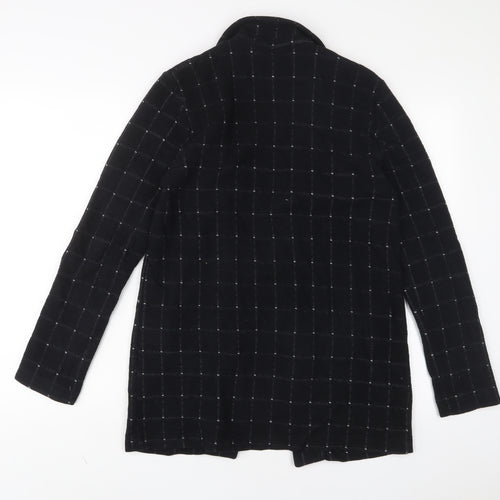 H&M Womens Black Plaid Jacket Blazer Size 8 - Open