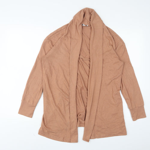 Daily Ritual Womens Orange V-Neck Polyester Cardigan Jumper Size S - Open