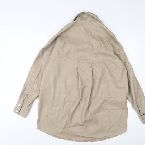 Zara Womens Beige Jacket Size S Snap