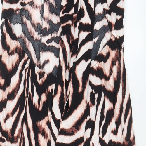 Marks and Spencer Womens Multicoloured Animal Print Viscose A-Line Size 16 V-Neck Pullover