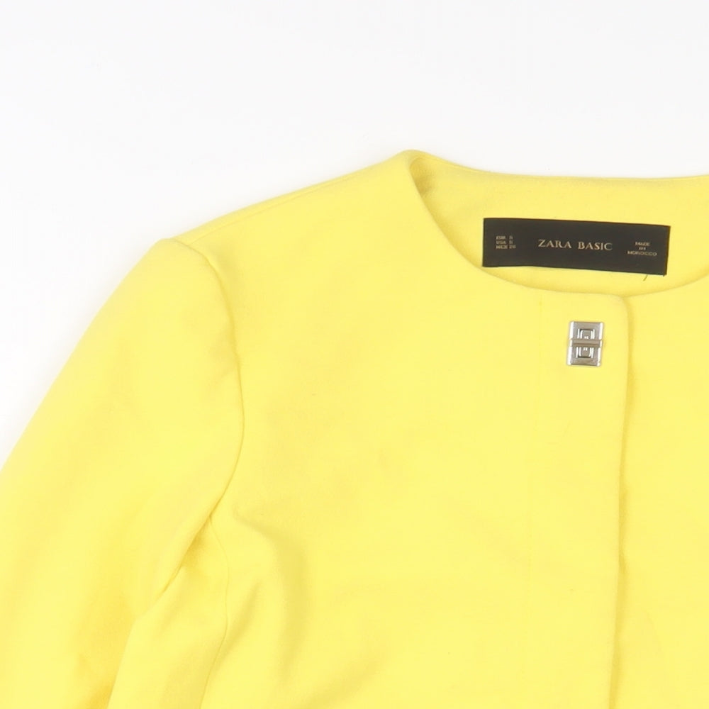 Zara Womens Yellow Jacket Size S Snap
