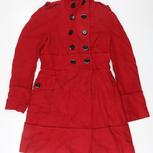 Mango Womens Red Jacket Coat Size M Button - Pockets