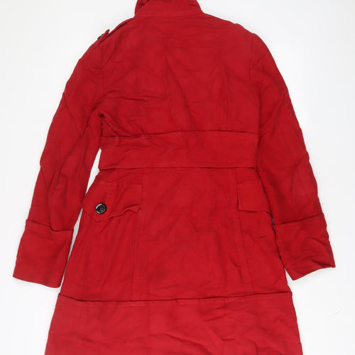 Mango Womens Red Jacket Coat Size M Button - Pockets
