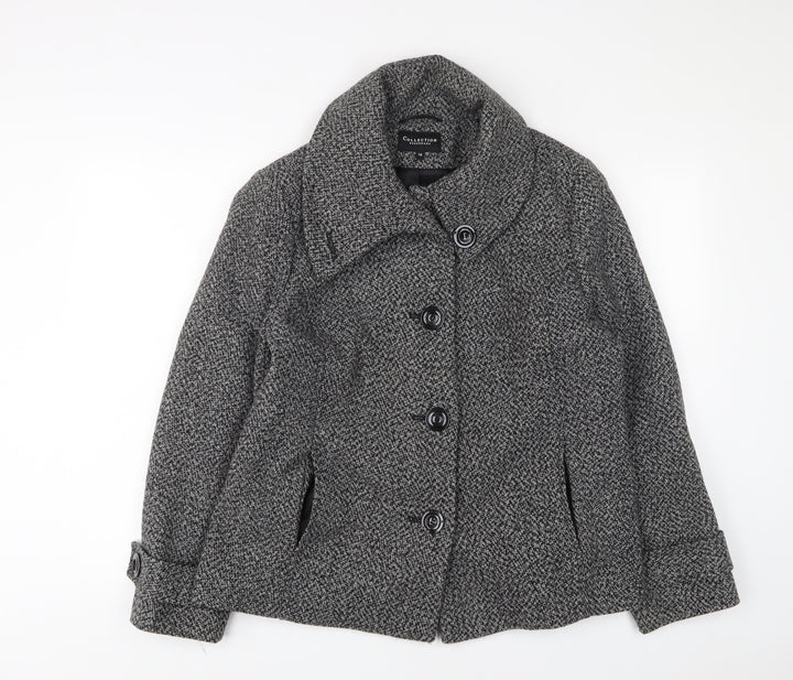 Debenhams Womens Grey Jacket Size 14 Button