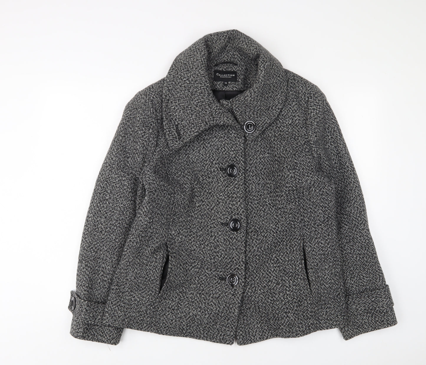 Debenhams Womens Grey Jacket Size 14 Button
