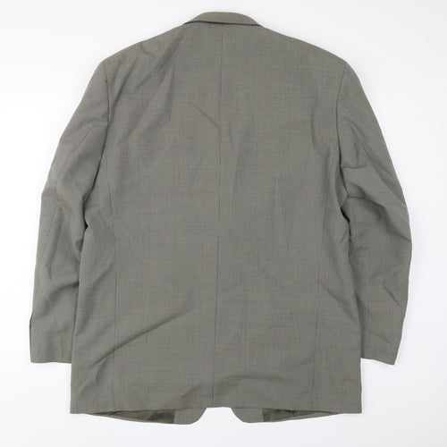 Pierro Cini Mens Grey Plaid Wool Jacket Suit Jacket Size 44 Regular - Inside pockets