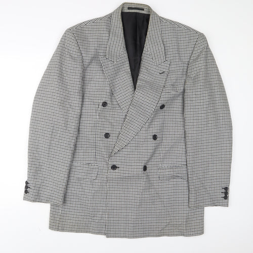 BHS Mens Grey Plaid Wool Jacket Suit Jacket Size 42 Regular