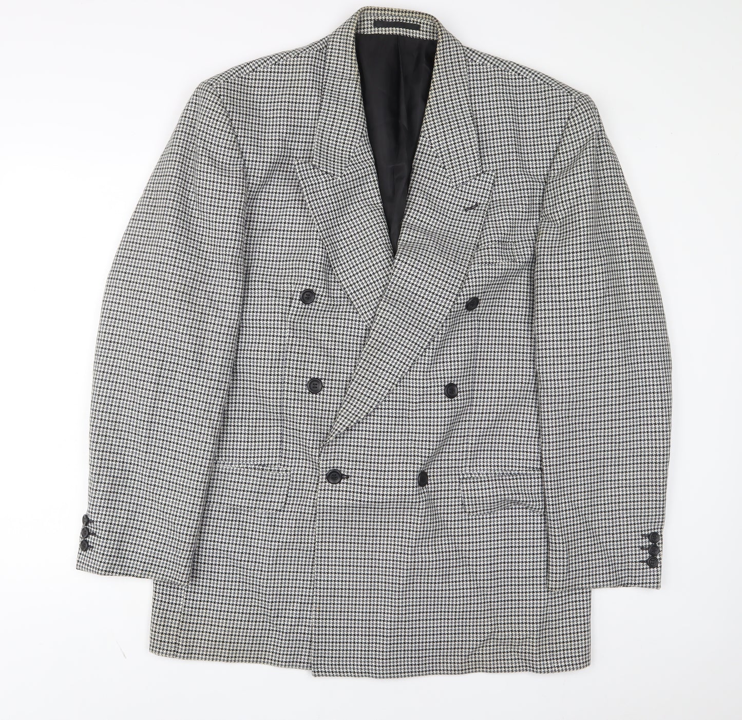 BHS Mens Grey Plaid Wool Jacket Suit Jacket Size 42 Regular