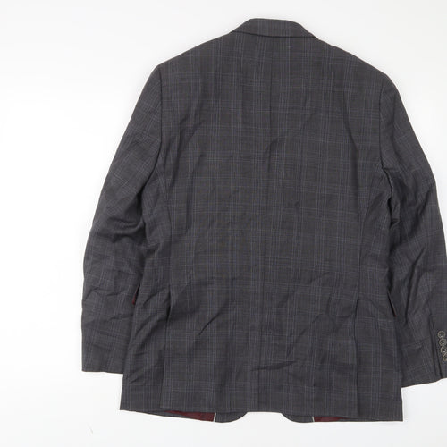 CHESTER Mens Red Plaid Wool Jacket Suit Jacket Size 38 Regular