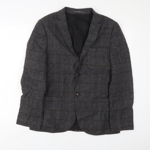 River Island Mens Grey Wool Jacket Suit Jacket Size 40 Regular