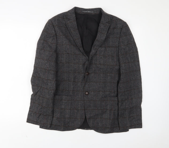River Island Mens Grey Wool Jacket Suit Jacket Size 40 Regular