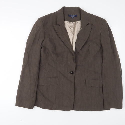 Debenhams Womens Brown Jacket Blazer Size 16 Button
