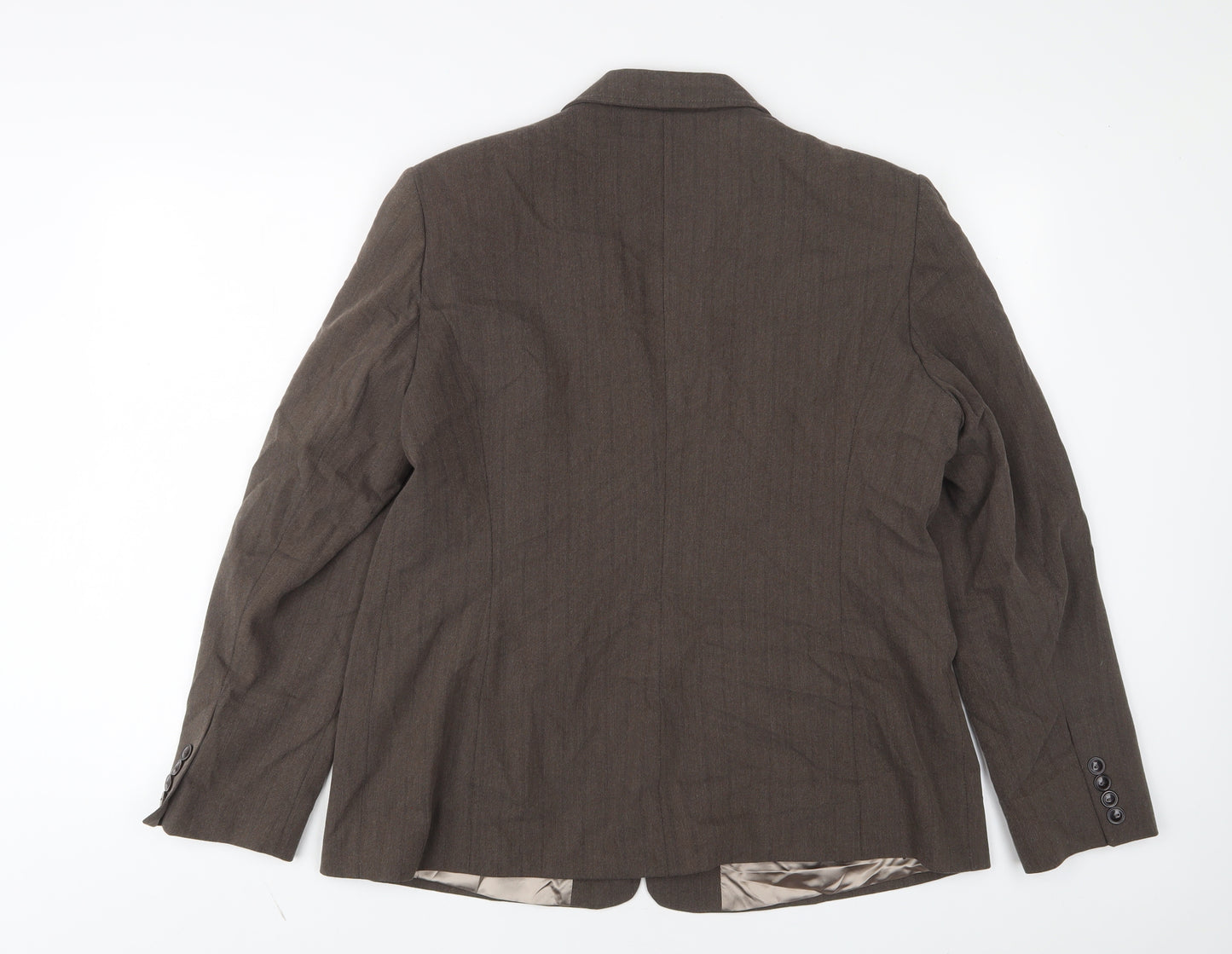 Debenhams Womens Brown Jacket Blazer Size 16 Button