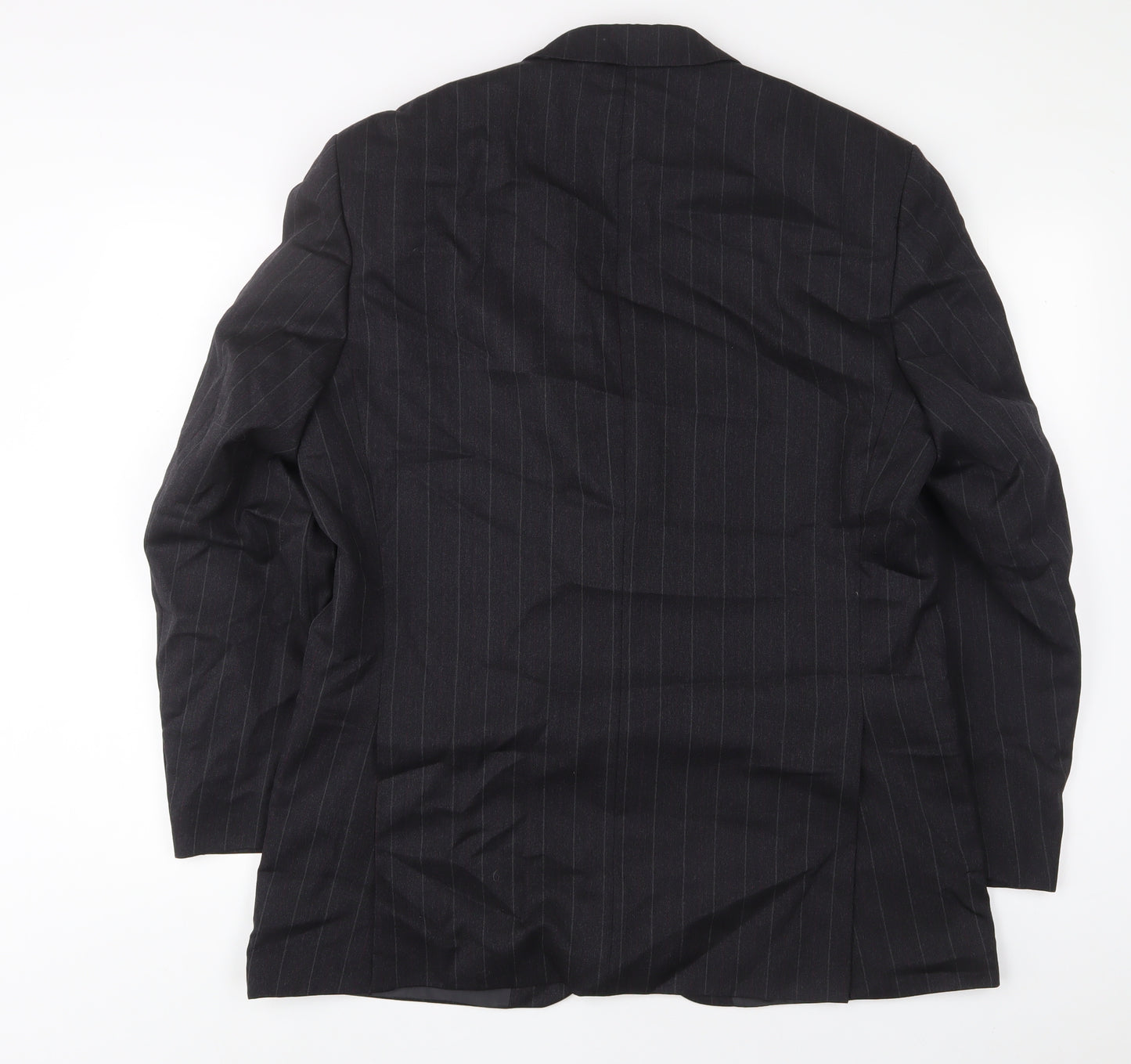 The Label Mens Grey Striped Wool Jacket Suit Jacket Size 42 Regular
