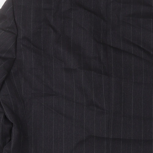 The Label Mens Grey Striped Wool Jacket Suit Jacket Size 42 Regular