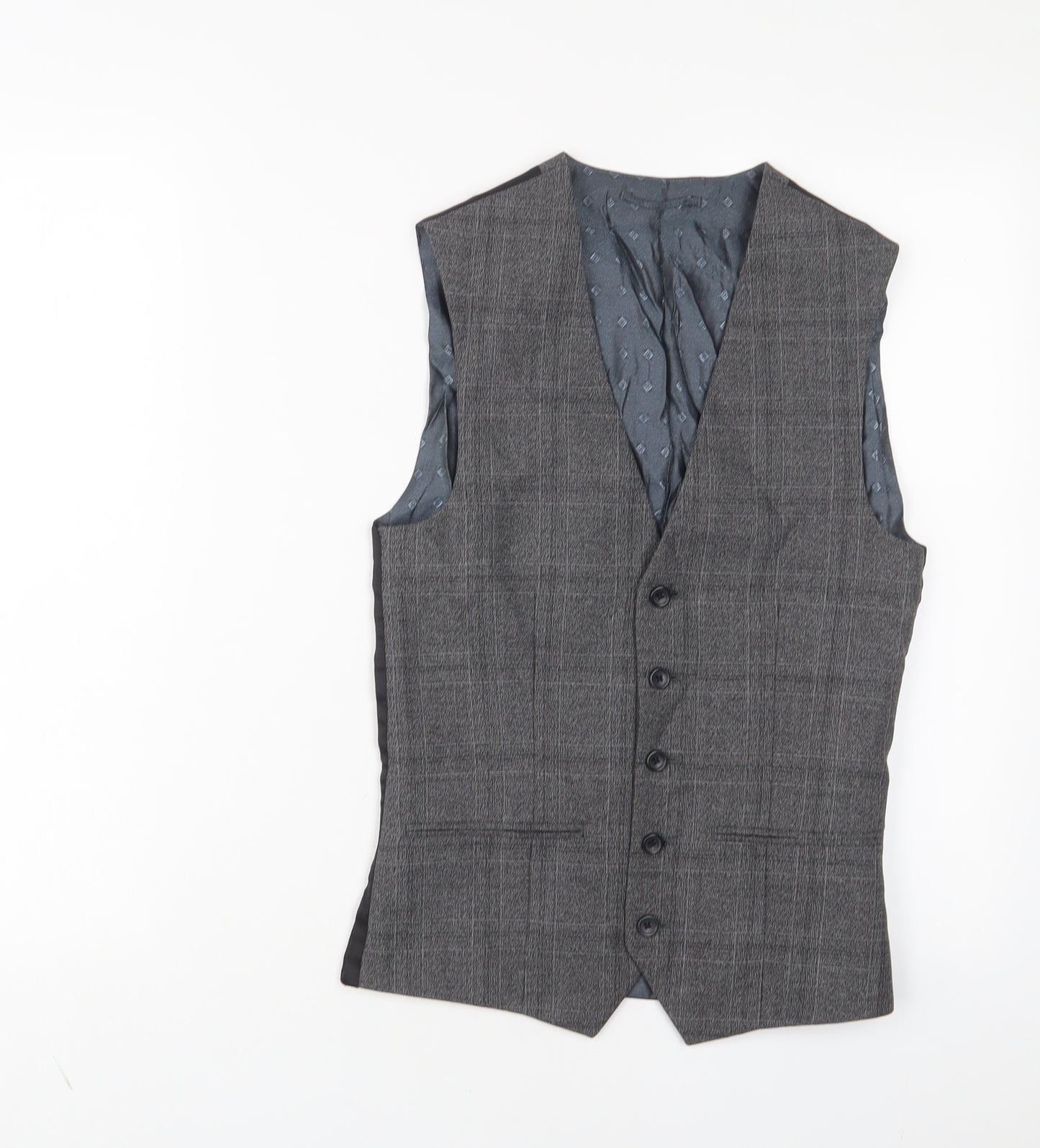NEXT Mens Grey Polyester Jacket Suit Waistcoat Size 36 Regular