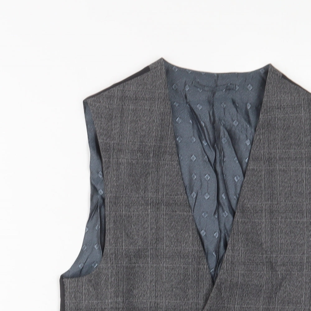 NEXT Mens Grey Polyester Jacket Suit Waistcoat Size 36 Regular