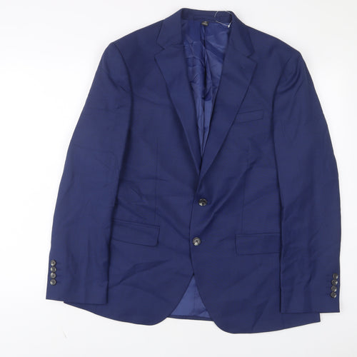 Marks and Spencer Mens Blue Polyester Jacket Suit Jacket Size 40 Regular