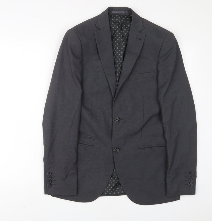 NEXT Mens Grey Polyester Jacket Suit Jacket Size 36 Regular