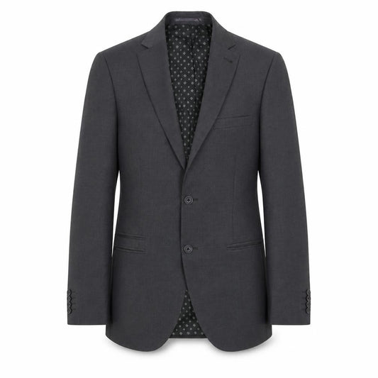 Front view of Next men’s grey polyester jacket suit jacket, size 36, regular