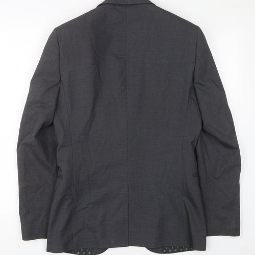 NEXT Mens Grey Polyester Jacket Suit Jacket Size 36 Regular