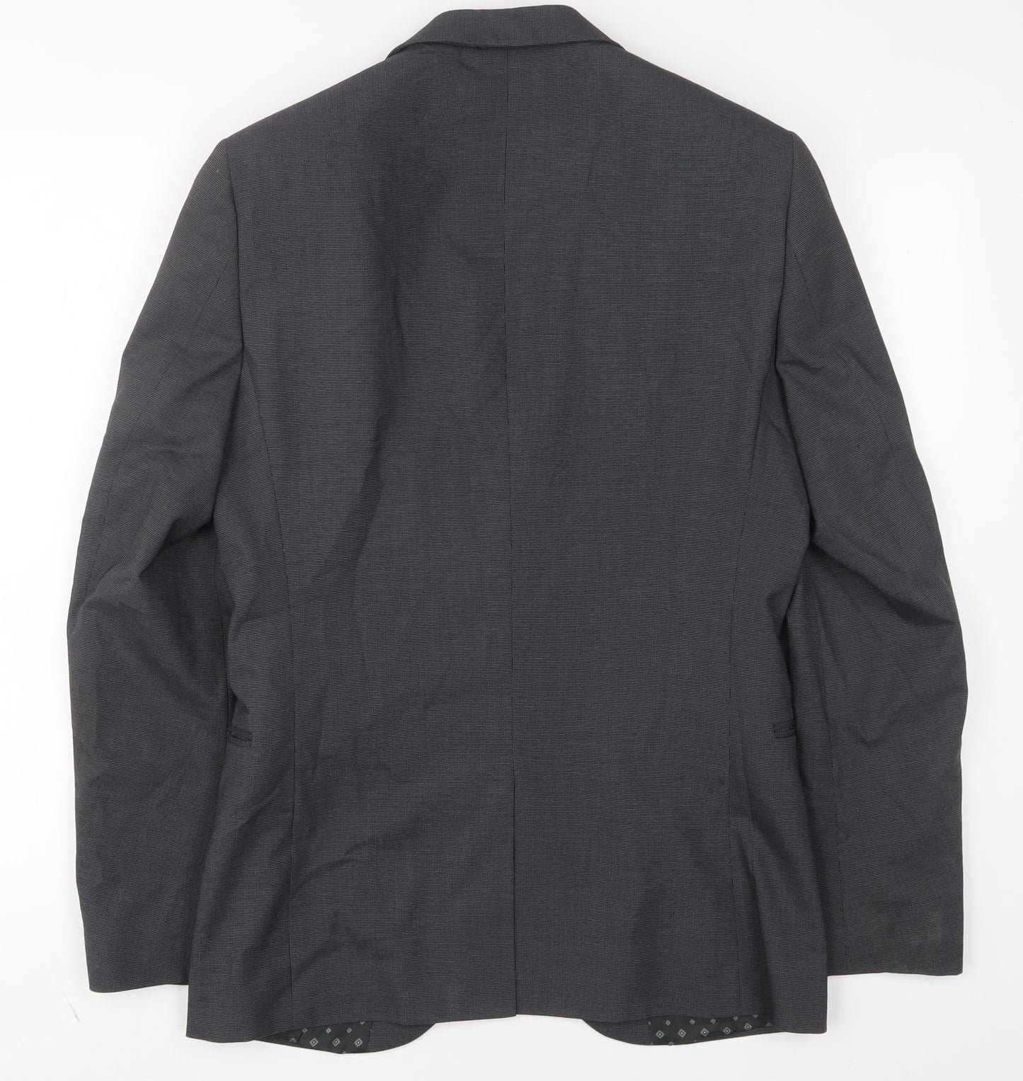 NEXT Mens Grey Polyester Jacket Suit Jacket Size 36 Regular