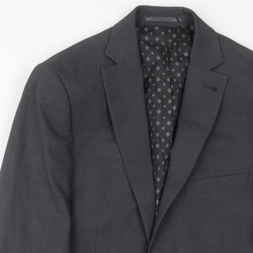 NEXT Mens Grey Polyester Jacket Suit Jacket Size 36 Regular