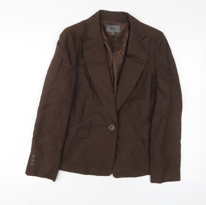 G2000 Womens Brown Jacket Blazer Size 10 Button