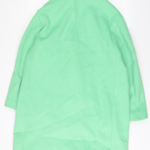 MARKS AND Womens Green Overcoat Coat Size 16 Button