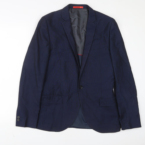 Ventuno 21 Mens Blue Polyester Jacket Suit Jacket Size 38 Regular