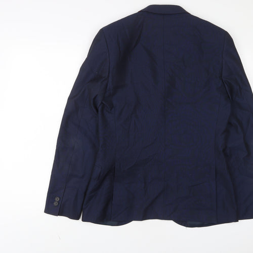 Ventuno 21 Mens Blue Polyester Jacket Suit Jacket Size 38 Regular