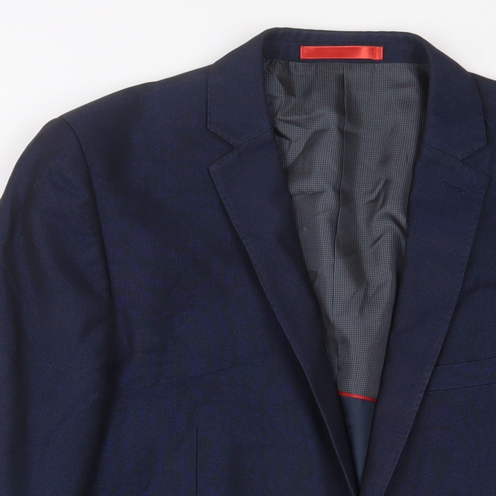 Ventuno 21 Mens Blue Polyester Jacket Suit Jacket Size 38 Regular