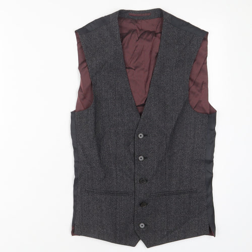 NEXT Mens Grey Wool Jacket Suit Waistcoat Size S Regular