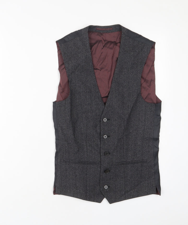 NEXT Mens Grey Wool Jacket Suit Waistcoat Size S Regular